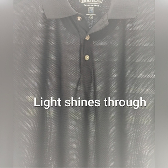 PEBBLE BEACH Tech Mesh Performance Golf Polo Shirt Men's L Dry Wick Light Black - Picture 6 of 16